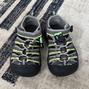 Keen Kids' Sandals - Black and Neon Green